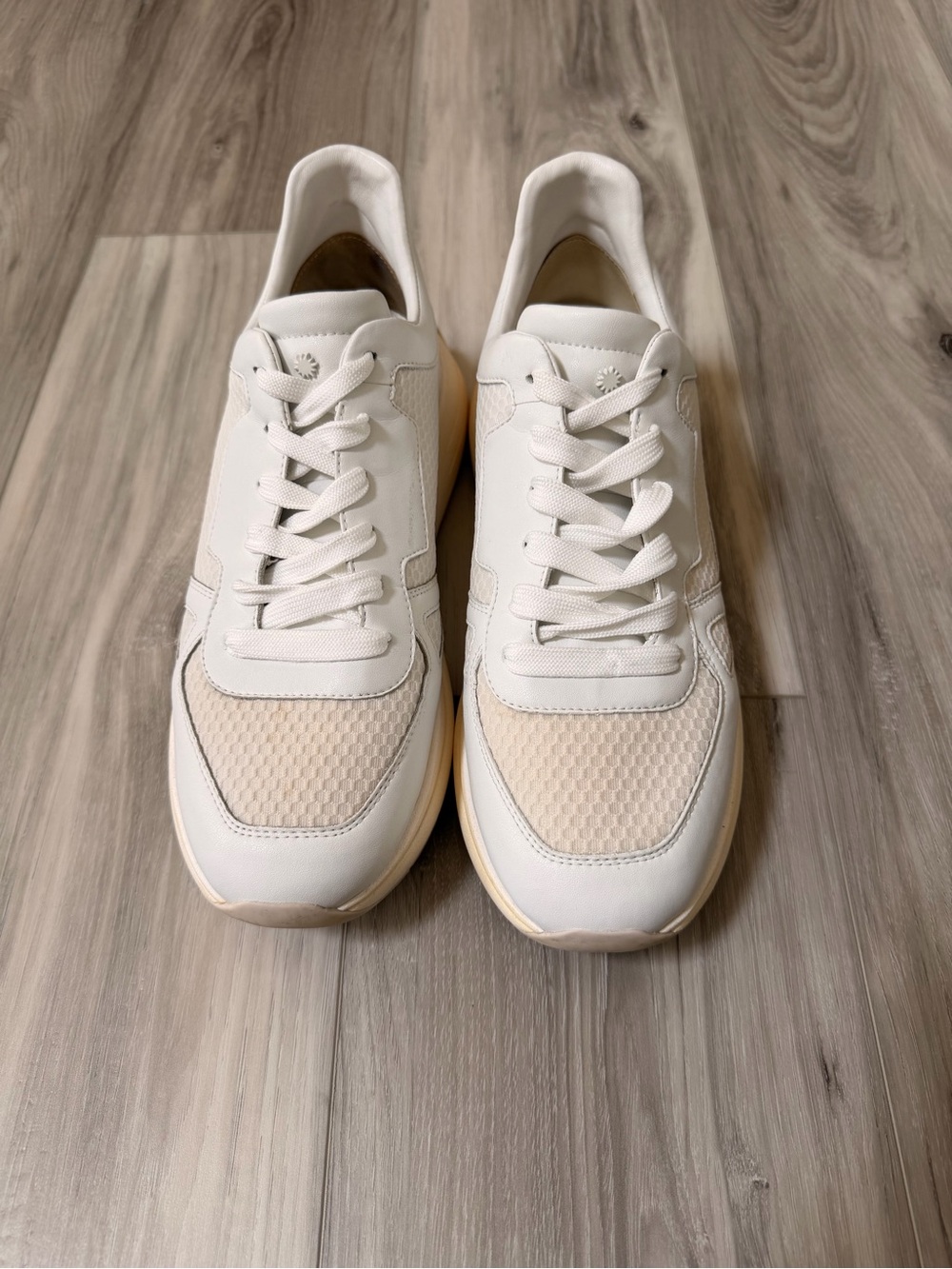 Stuart Weitzman Platform Sneakers White Leather Mesh Women’s Size 10.5